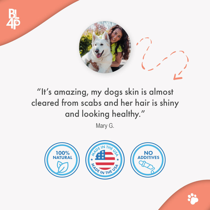 Natural Skin & Coat Supplement for Dogs, Large and Small, Dog Anti Itch Relief for Dry Skin, Rash, Allergy or Irritation, Reduces Shedding, Dandruff and Supports Dog Hair Growth, 400 Small Pills - PawsPlanet Australia