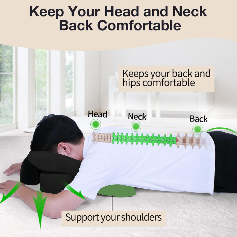 [Australia] - Face Down Pillow for Sleeping, Face Down After Eye Surger, BBL After Surger, Stomach Sleeping/Prone Pillow, Retinal Vitrectomy Recovery Equipment, Home Massage Pillow, Black 