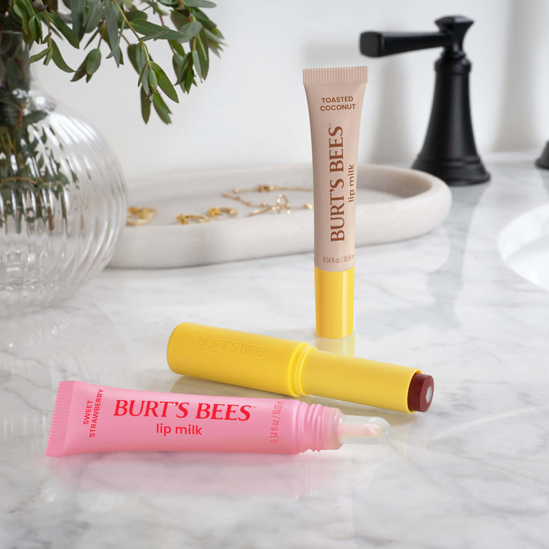 Burt’s Bees Lip Milk, Daily Lip Moisturizer, Toasted Coconut, Vitamin Enriched Moisturizing Lip Balm with Almond Milk and Jojoba Oil, Hydrating for Softer Lips, 1 Tube, 0.34 Fl Oz 1 Count (Pack of 1)