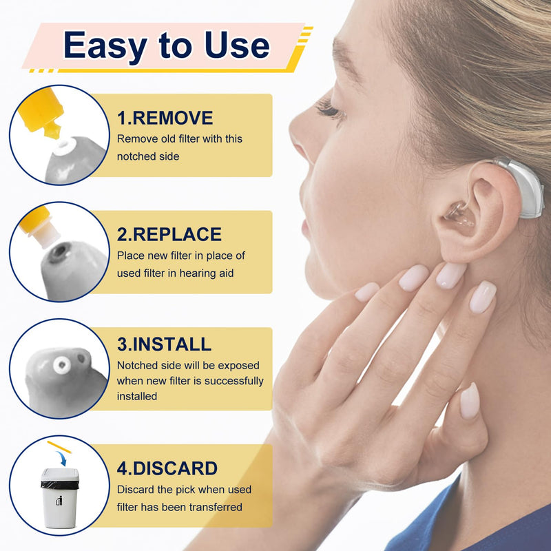 80pcs Hearing Aid Filters for Starkey, Plastic Hearing Aid Wax Guard Filters Practical Cleaning Tools Kit Compatible with Starkey Livio Livio AI