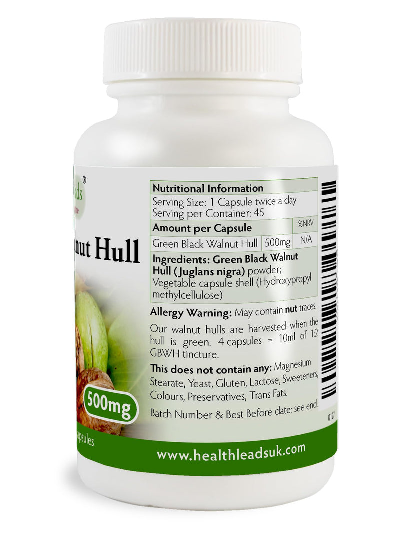 Green Black Walnut Hull 500mg x 90 Capsules