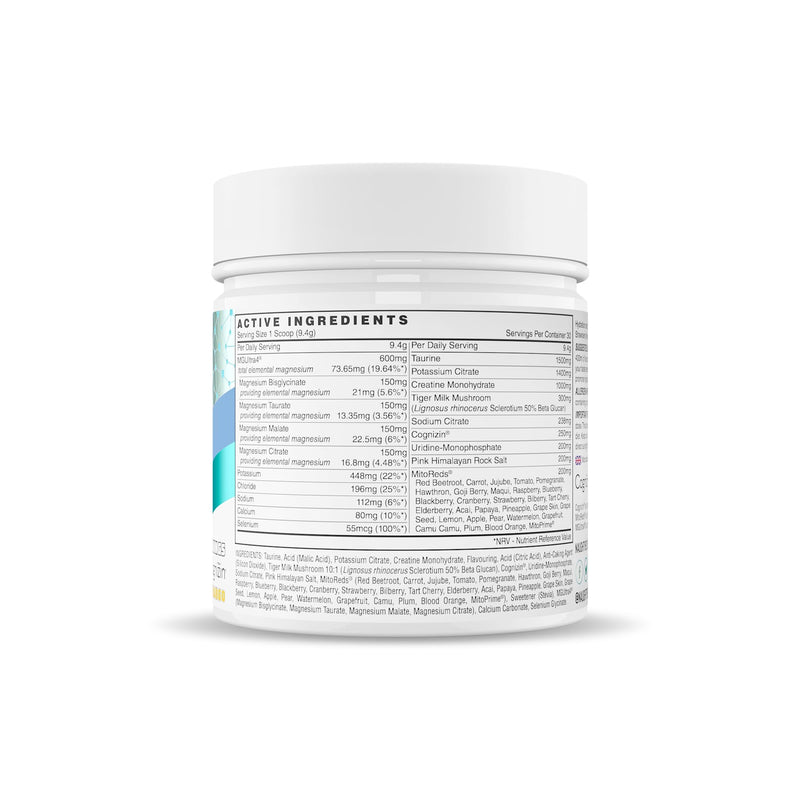 Naughty Boy HydraMind Hydration + Nootropic. 2400mg of Electrolytes, Added Cognizin, Tiger Milk Mushroom, Uridine & Super Reds - 282g (30 Servings) (30 Servings, Strawberry Mango) 30 Servings (Pack of 1)