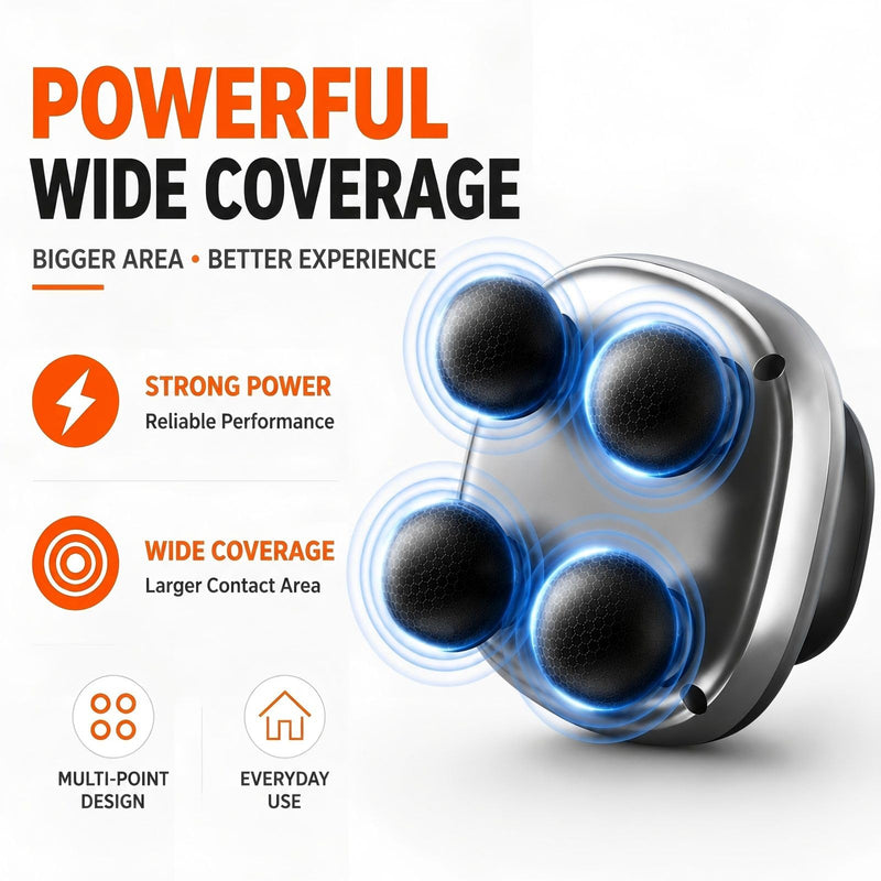 Massage Gun – Electric Body Massager with 4 Heads, Handheld Percussion Muscle Massager, Deep Tissue Back Massager for Muscle Relaxation, Powerful Full Body Electric Massager Tool for Men and Women