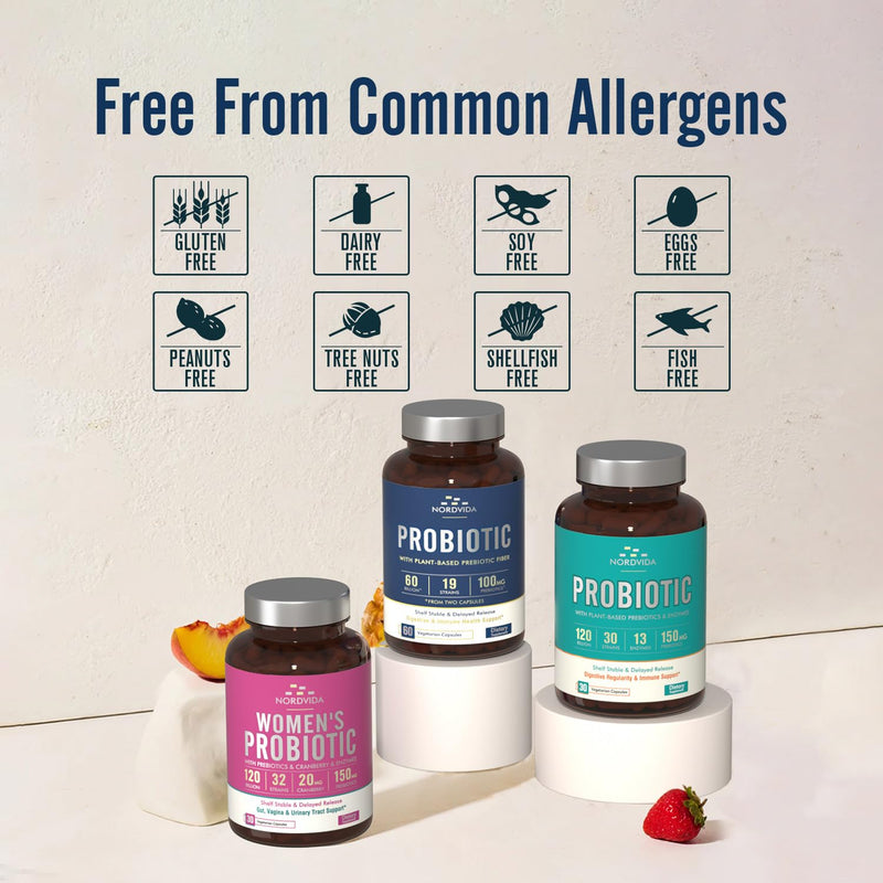 [Australia] - Probiotic 60 Billion 19 Strains with Organic Prebiotic for Men & Women, Digestive & Immune Health, Shelf Stable Delayed Release, Non-GMO No Dairy, 60 Vegan Caps 60 Billion CFUs for Men and Women 