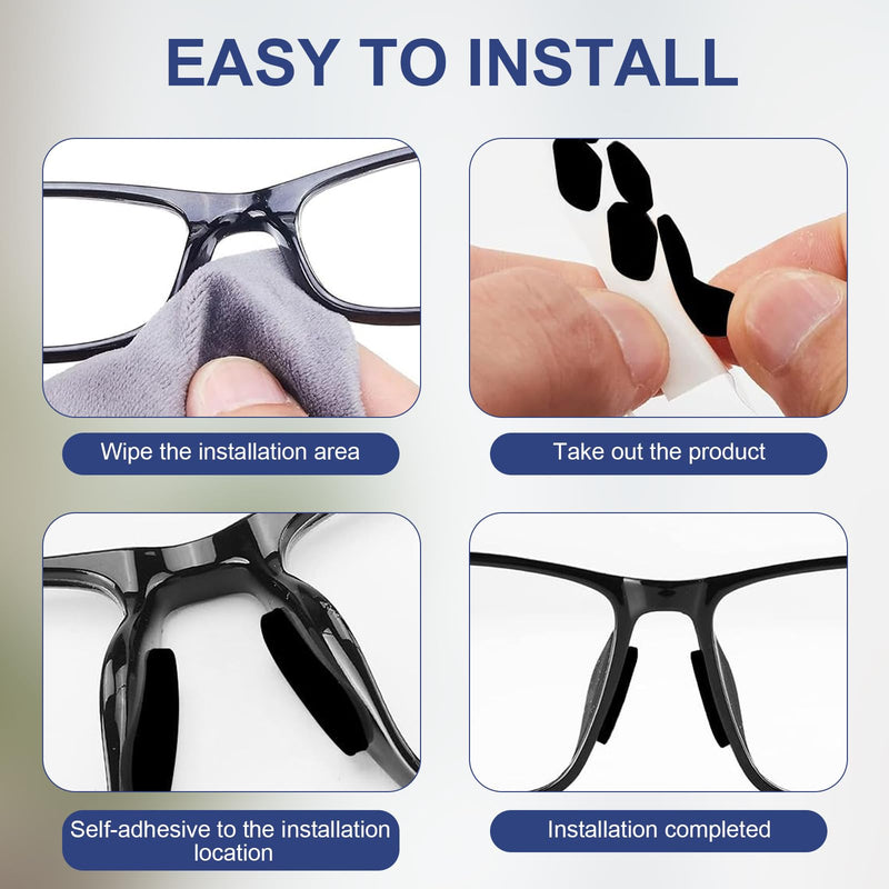 [Australia] - Silicone Nose Pads 40 Pairs of Nose Pads Glasses 1.0 mm Nose Pads Glasses Self-Adhesive Glasses Pads Nose Pads Non-Slip Self-Adhesive Nose Pads for Glasses and Sunglasses (Black) 