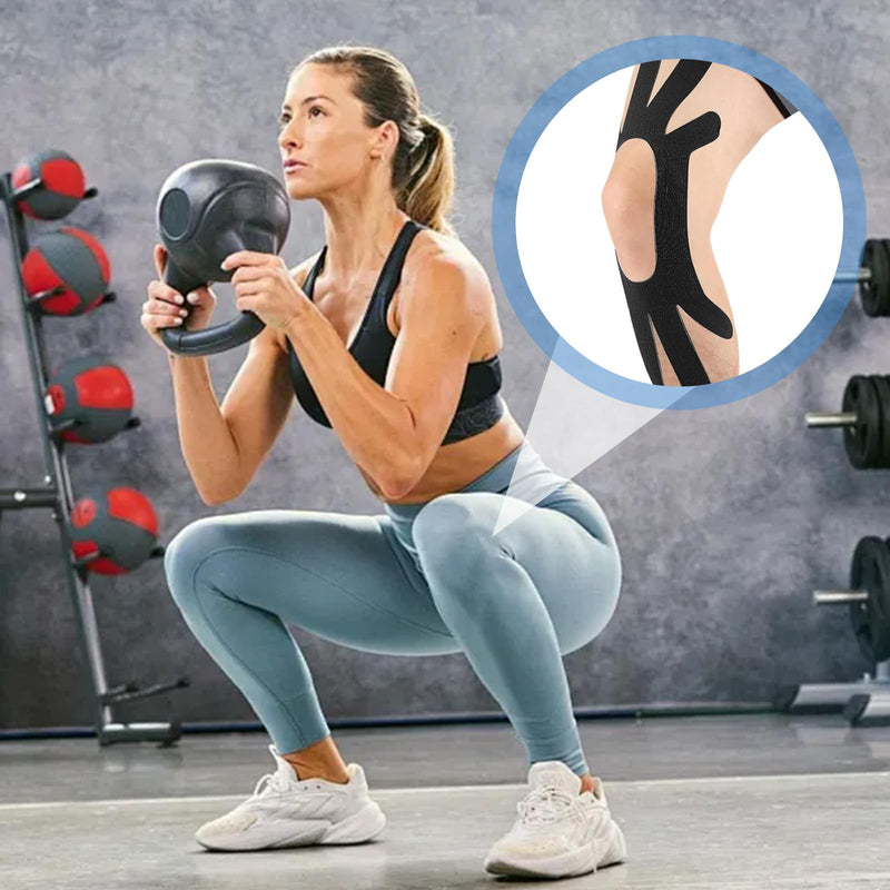 [Australia] - Pack of 8 knee tapes, kinesio tapes, pre-cut, knee tape, knee tape, sports knee tape, skin-friendly, waterproof for joints, support and muscle pain relief (multi-coloured). 