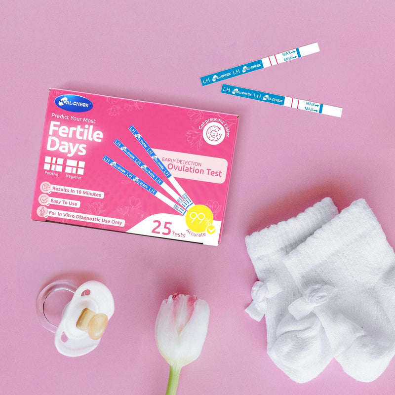 Ovulation Test Strips 25 and Pregnancy Tests 10, HEAL-CHECK Bulk Ovulation Predictor Kit for Women TTC, Over 99% Accuracy, Easy to Use at Home, Individually Wrapped, FSA HSA | 25LH+10HCG+35 Urine Cup
