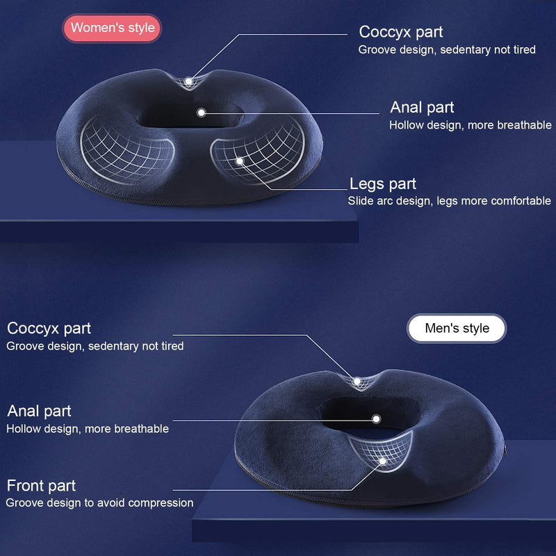 [Australia] - LittleJimmy Donut Pillow, Large Donut Seat Cushion for Relief Tailbone Pain, Hemmoroid Treatment, Bed Sores, Prostate, Coccyx, Sciatica, Pregnancy, Postpartum, Ergonomic Design (Mesh Cover for Male) Mesh Cover for Male 