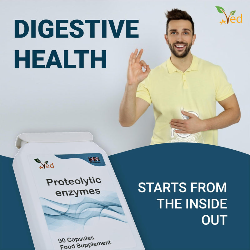 [Australia] - Ved Systemic Proteolytic Enzymes Complex, Mixed Enzyme Formula with Ginger 5 mg & Ionic Trade Minerals 15 mg 90 Capsule(3 Months Supply) 