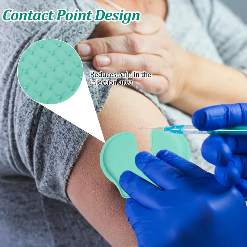 [Australia] - 4Pcs Shot Pain Reducer Set,Shot Helper Pain Blocker Device,Reusable Shot Pain Blocker Device, Lightweight Immunization Shot Blocker for Kids and Adults(Light Green) Blue 