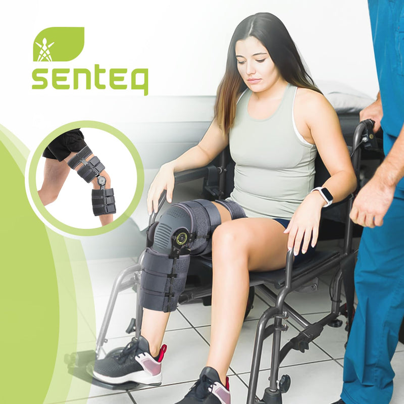 [Australia] - SENTEQ Knee Brace ROM Adjustable Post Op Knee Support Orthosis Immobilizer Protector for Left Leg and Right Leg, Both Men and Women 