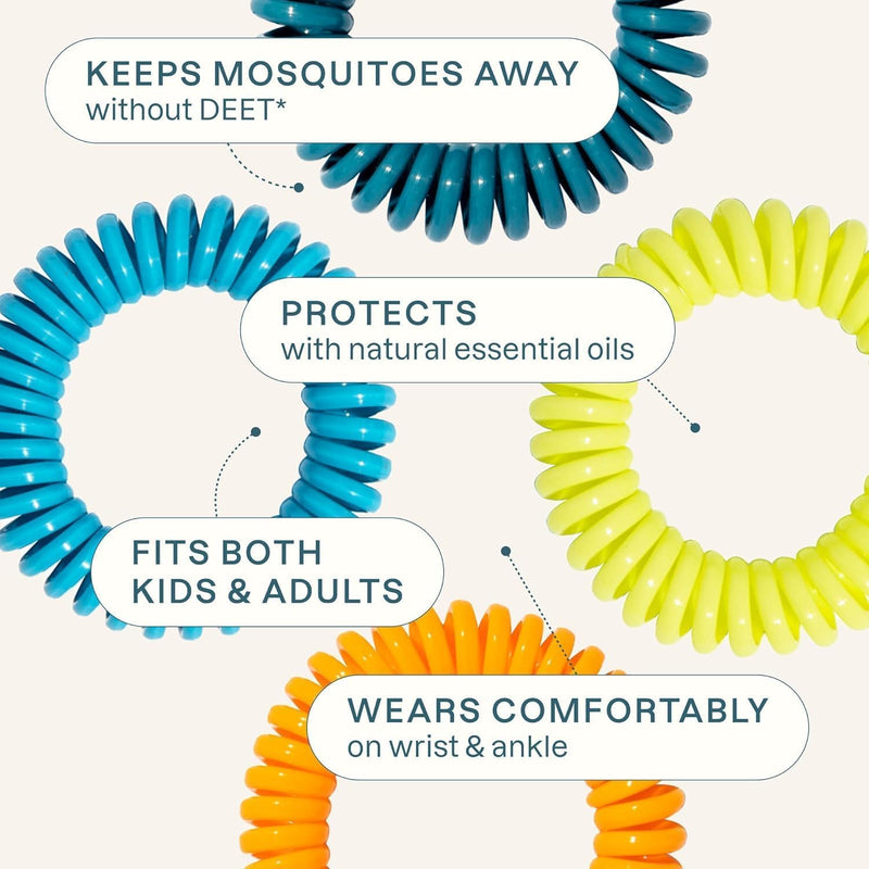 [Australia] - Cliganic Mosquito Repellent Bracelet Stickers Pack for Kids & Adults Multi Color, Natural DEET-Free, Essential Oil Infused 20 Bands with 30 Patches, Citronella Scent (50) 50 Count (Pack of 1) 