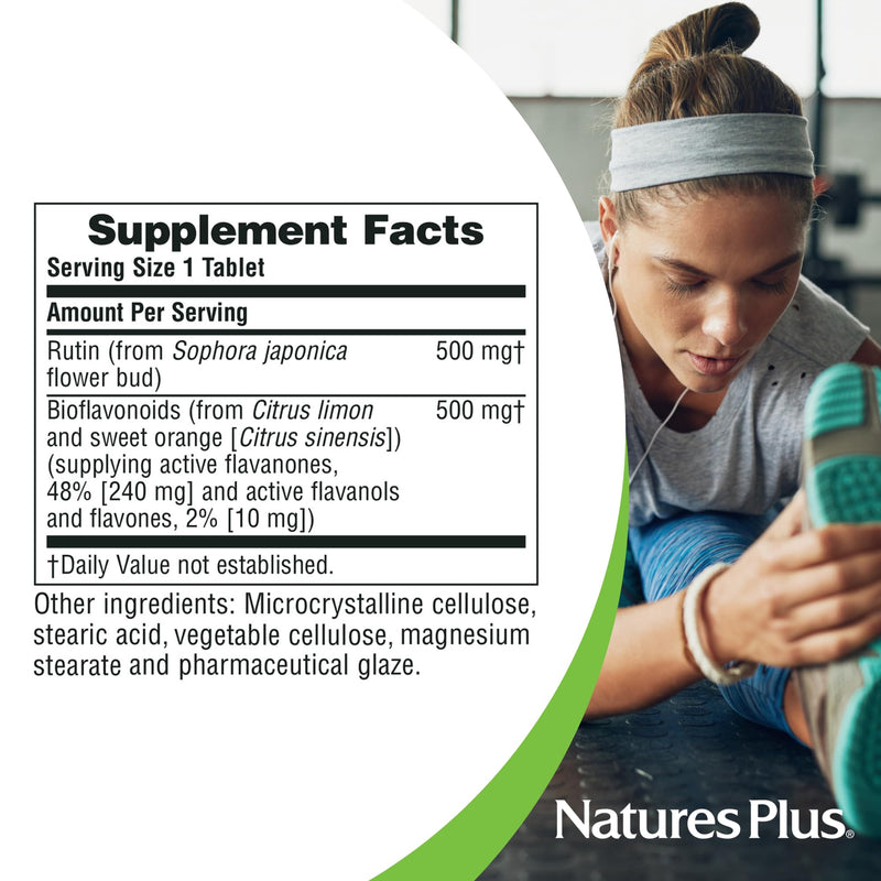 NaturesPlus Biorutin 1000 mg - 60 Tablets - Bioflavonoid & Rutin Complex - Vegetarian, Gluten Free - 60 Servings 60 Tablets (Pack of 1)