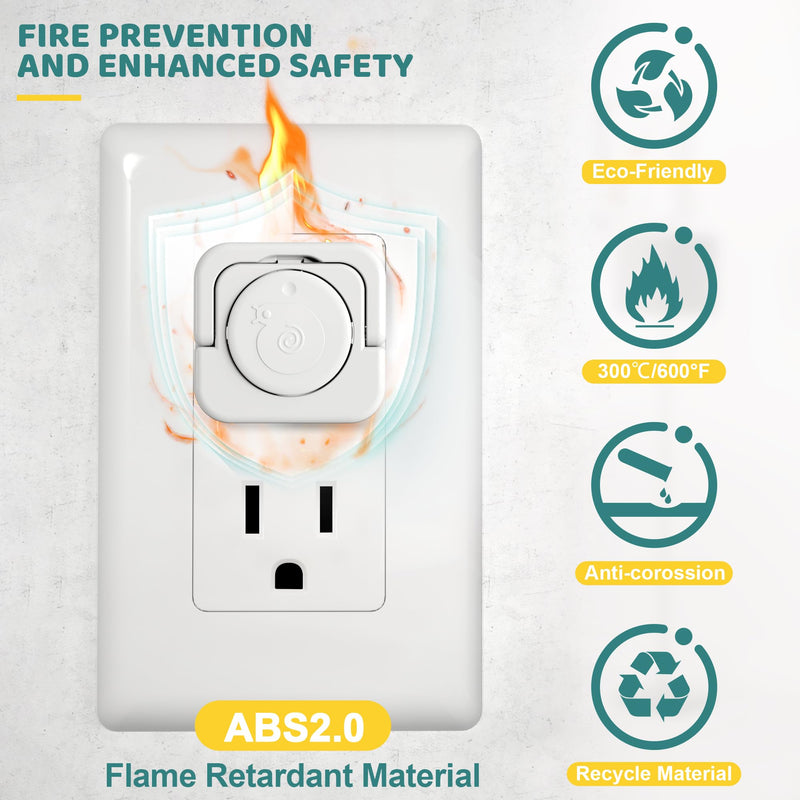 [Australia] - Baby Proofing Outlet Covers(45 Pack), Baby Proof Plug Covers with Hidden Pull Handle for Child Safety, Electric Socket Covers, Plug Protectors to Prevent Power Shock (White) White 