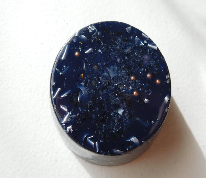 Tower Busters 1 Indigo Blue Orgone Generator Energy Accumulator Perfect Gifting Tool!!!! Made 528Hz Frequency with OM Chants Many Beautiful Ingredients and Colors!!