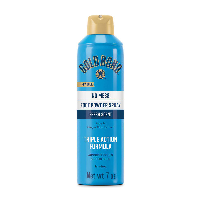 Gold Bond No Mess Talc-Free Foot and Body Powder Sprays, 7 oz., Fresh Scent, With Triple Action Formulas