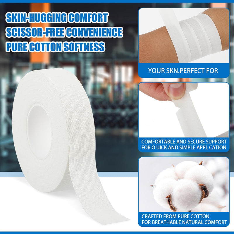 [Australia] - Finger Tape, 0.5 Inch x 10 Yard White Athletic Tape Extra Strong Adhesive, 3 Rolls Sport Tape, Medical Tape, Foot Tape for Rock Climbing, Grappling, Basketball, Lifters and BJJ Finger Tape 1 Count (Pack of 3) 