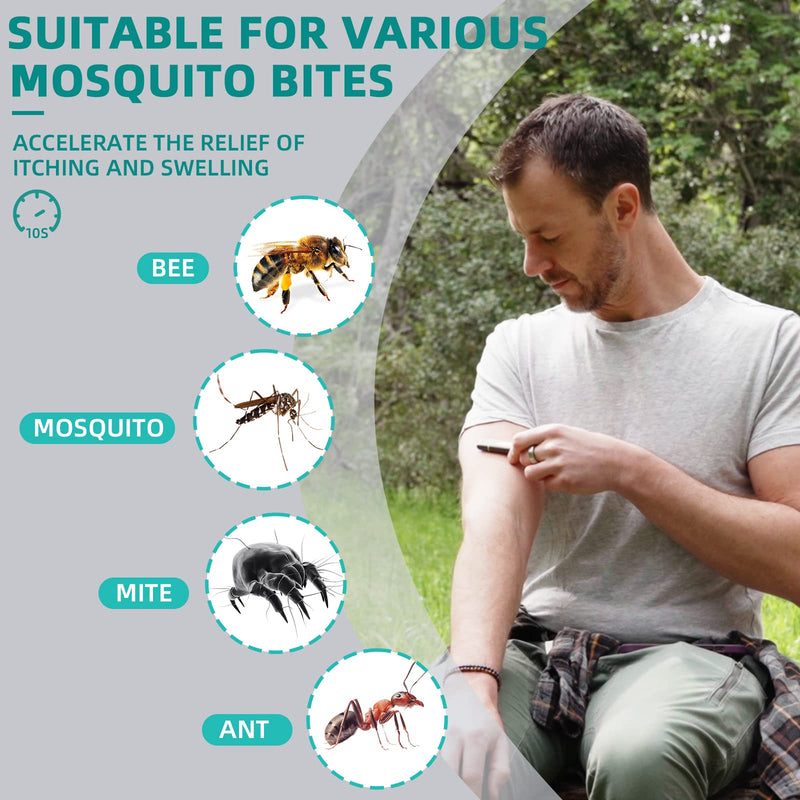 [Australia] - Insect Bite and Sting Relief, Rechargeable Bug Bite Itch Relief Thing for Mosquito Bites, Chemical-Free Insect Bite Healer, Fast Symptom Relief from Itching and Swelling - Grey Deep Grey 