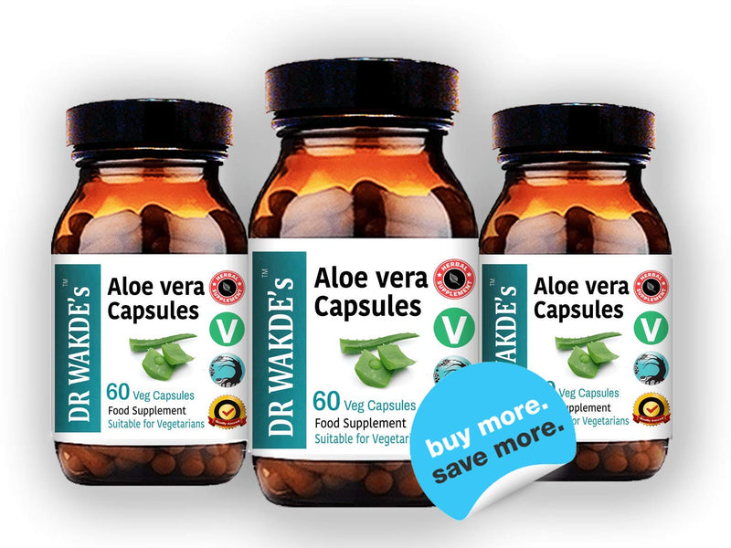 DR WAKDE'S Aloe Vera Capsules, 60 Veg Caps, Plant-Based Supplement, Made in UK, Vegan, All Natural, Same Day Dispatch