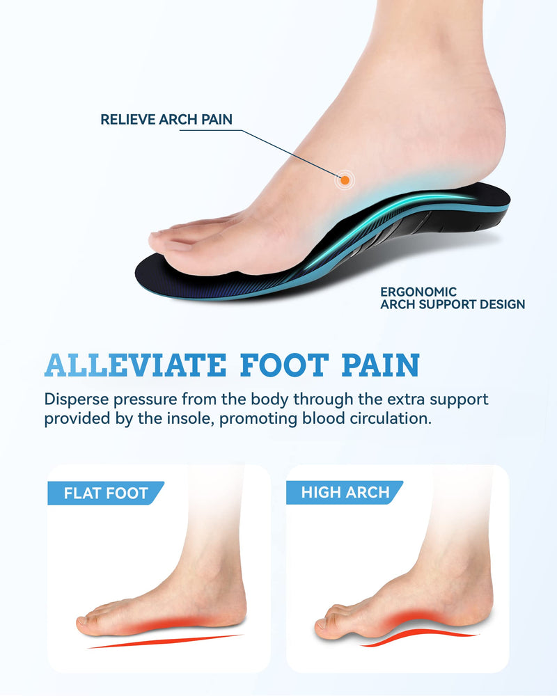 [Australia] - Arch Support Inserts, QBK Plantar-Fasciitis is Designed to Alleviate Pain and Discomfort Related to Plantar Fasciitis, Heel Spurs, Achilles Tendonitis, Metatarsalgia, Hallux Valgus, and Back Pain, L Blue L:(Men11-12.5 ) 