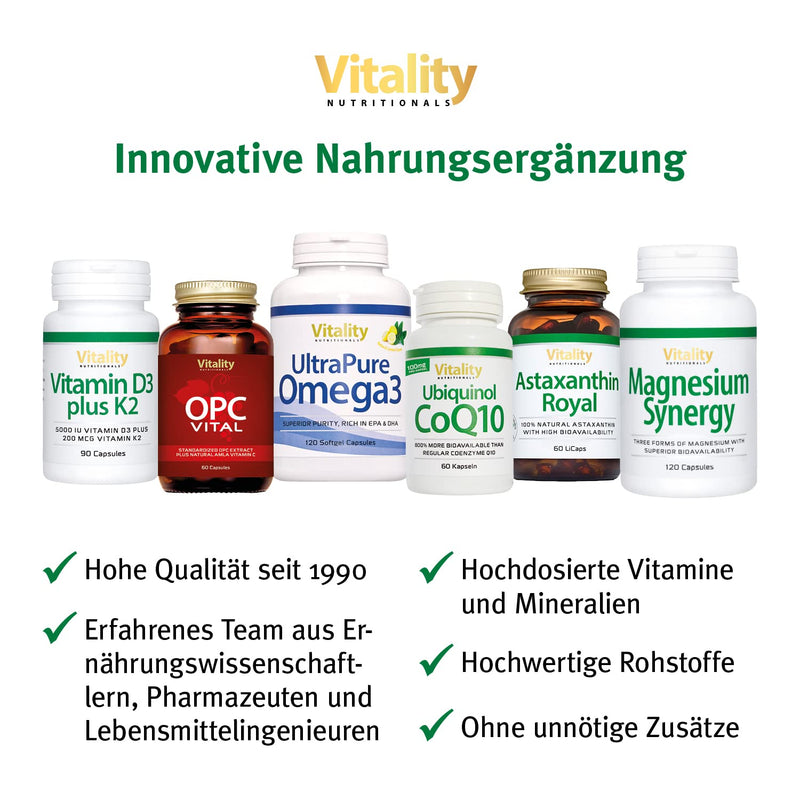[Australia] - MSM high dose, Ultra Pure MSM capsules with 1000 mg methylsulfonylmethane, 180 capsules for 6 months, without unnecessary additives Vitality Nutritionals by VitaminExpress 
