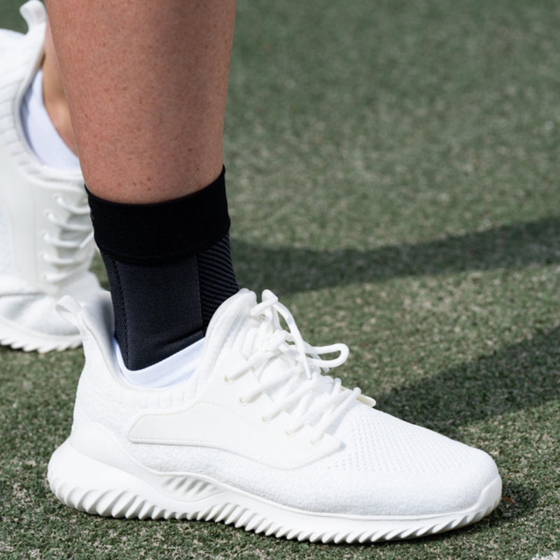 OrthoSleeve Compression Ankle Brace for ankle sprains, achilles tendonitis, ankle wrap, ankle support, instability, inversion sprains and general ankle pain X-Large Black Right Foot