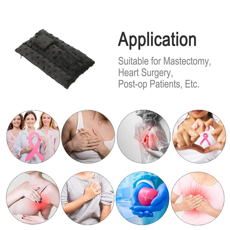 [Australia] - Chemo Port Pillows for Patients Seatbelt, Chemo Port Protector Pacemaker Seat Belt Cushion, Chemotherapy Must Haves Chemo Gifts Men Women Cancer, Minky Dot Black 3 Row-minky Dot Black 