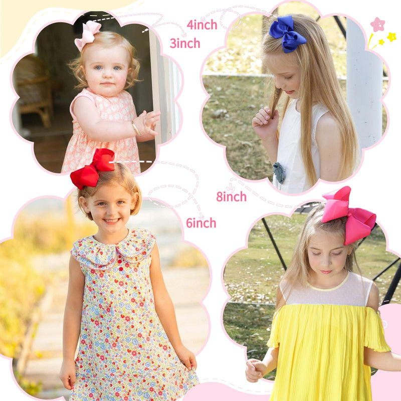 [Australia] - Oaoleer 30 Colors 6 Inch Hair Bows Clips Grosgrain Ribbon Bows Hair Alligator Clips Hair Barrettes Hair Accessories for Girls Toddler Infants Kids Teens Children 6 Inch (Pack of 30) 