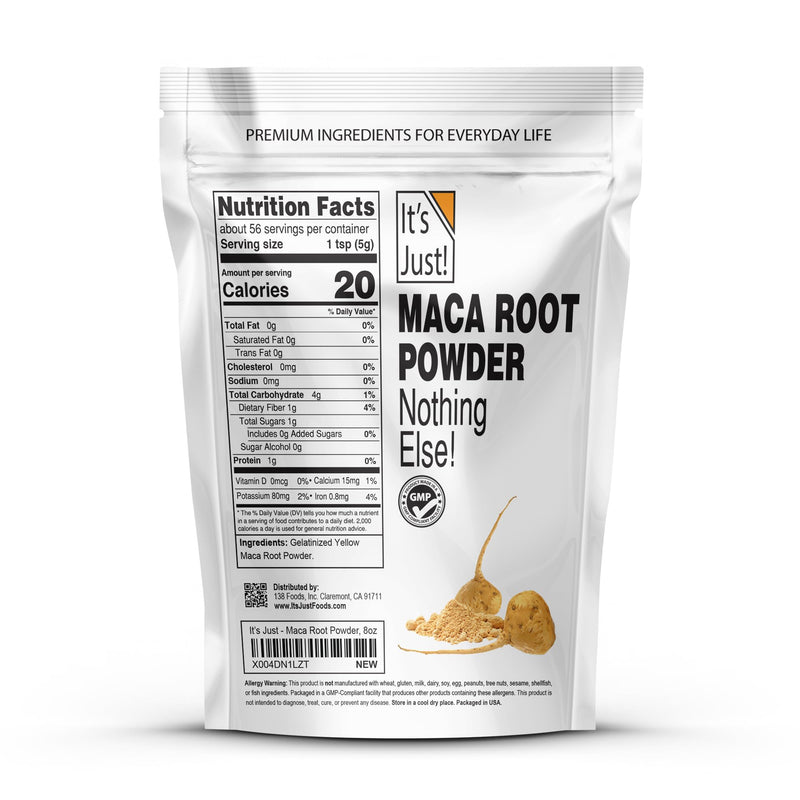 [Australia] - It's Just! - Yellow Maca Root Powder, Product of Peru, Raw Natural Superfood, Gelatinized for Easy Disgestion, Supports Immune, Energy, Health, 10oz 