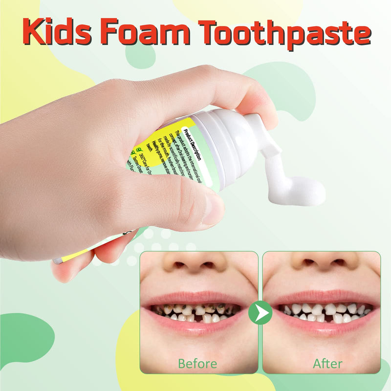 [Australia] - Foam Toothpaste Kids, 4 Packs Kids Foam Toothpaste for U-Shape Electric Toothbrush, Toddler's Toothpaste with Low Fluoride, Children Oral Cleaning for Best Result 4 Flavors Kids Toothpaste 