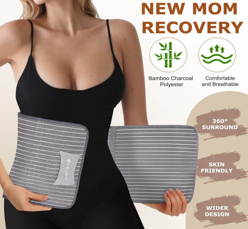 [Australia] - Abdominal Binder Post Surgery, Postpartum Belly Band – C Section Belly Binder Support Belt, Post Surgery Compression Garment, Stomach Wrap, Hernia Belt for Women & Men, 2-in-1 L/XL 