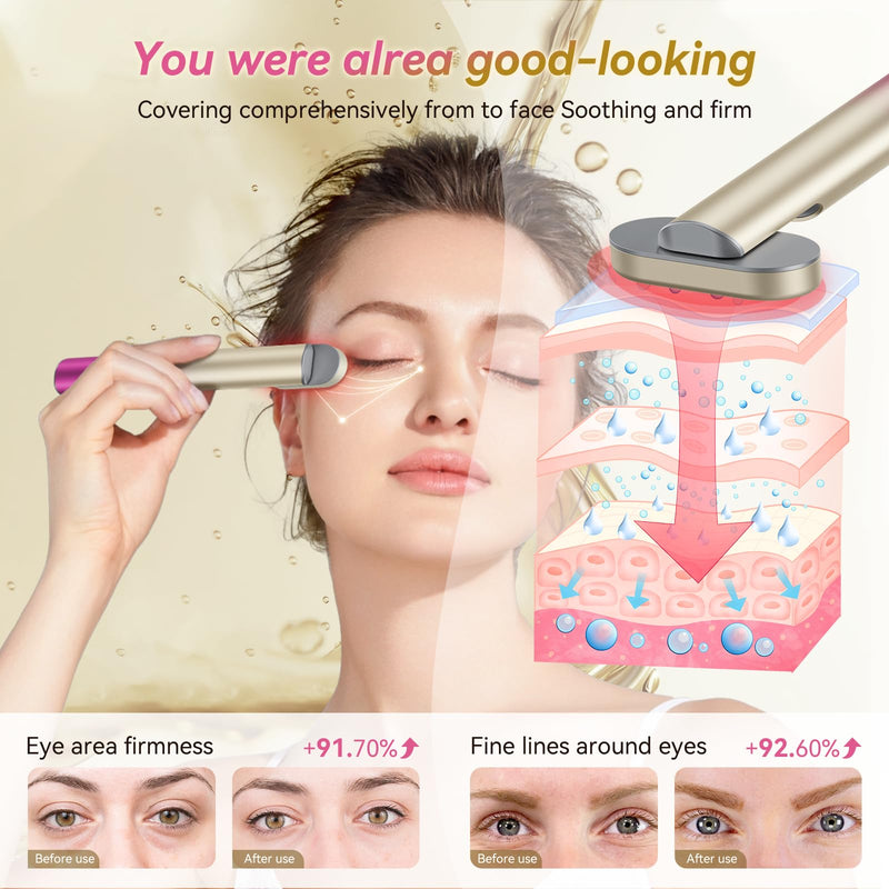 7 in 1 Red-Light-Therapy，Red Light Therapy for Face Eye Skincare Equipment at Home，Red for Skincare & Blue Rejuvenation Tool (Rose Purple) Rose Purple