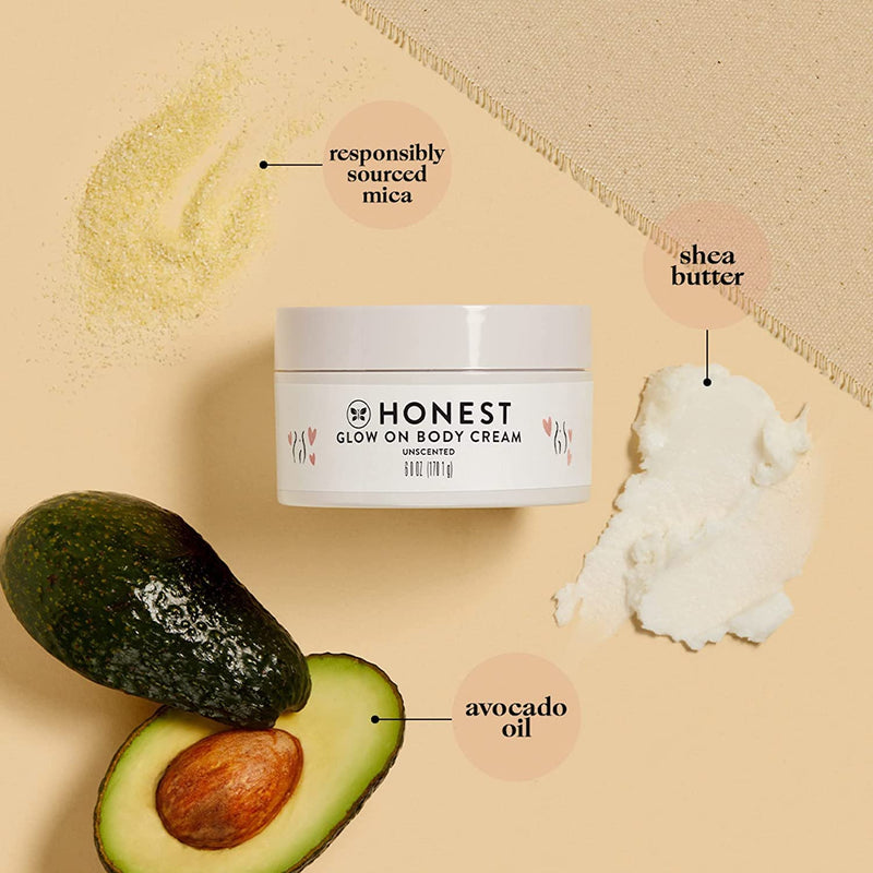 [Australia] - The Honest Company New Mama Care Essentials Gift Set | Hospital Bag Must Haves | Travel Size Nip Balm (0.5 oz), Glow On Body Cream (1 oz), Gotta Glow Face Wash (1.75 fl oz), Reusable Pouch New Mama Mini Essentials Set 