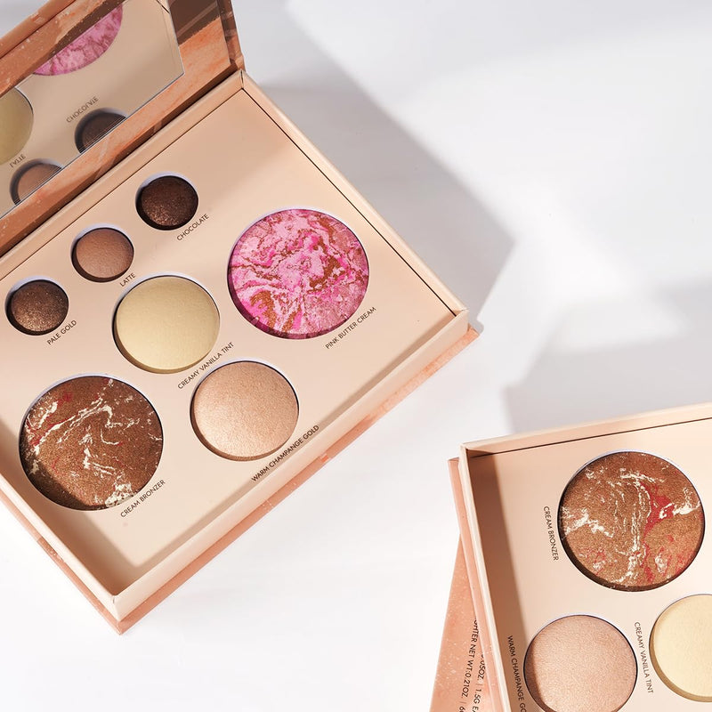 [Australia] - Velvety Smooth Baked Palette, Multi-purpose, Highly Pigmented Palette with Bronzing Powder, Eyeshadows and Blushes, Waterproof, Vegan & Cruelty-free. 