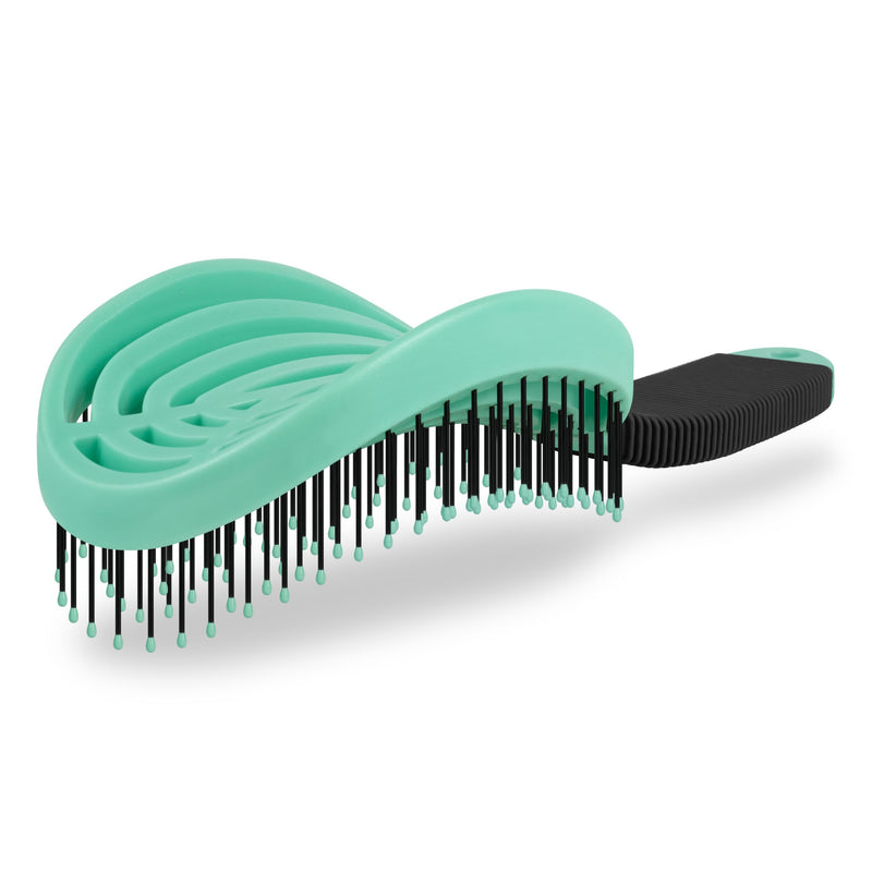 NuWay 4HAIR DoubleC U.S. Patented Double Curved Detangling Brush is Hair Dryer Safe (Mint Green) Mint Green