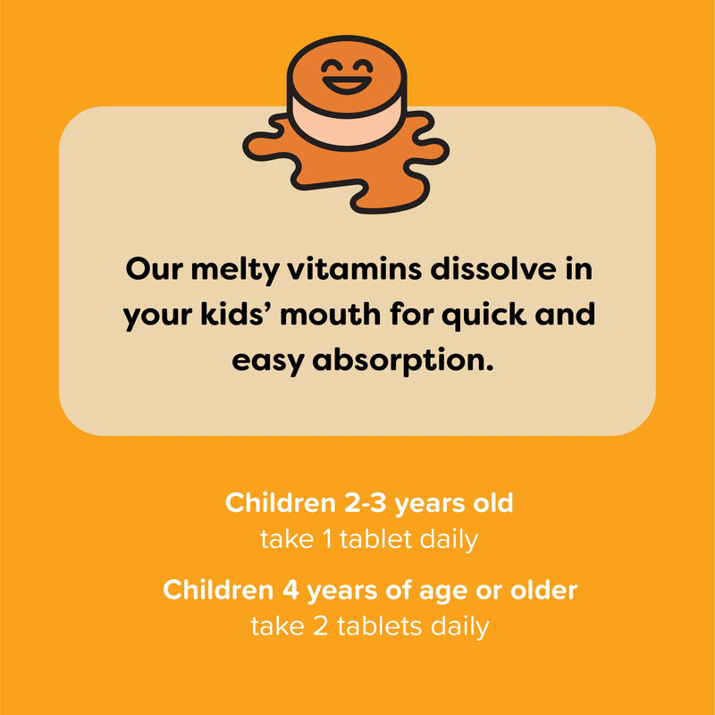 [Australia] - Renzo's Invincible Vitamin C for Kids with Elderberry & Zinc - Dissolvable Kids Vitamins for Immune Support - 60 Orange-Flavored Melty Tabs 60 Count (Pack of 1) 
