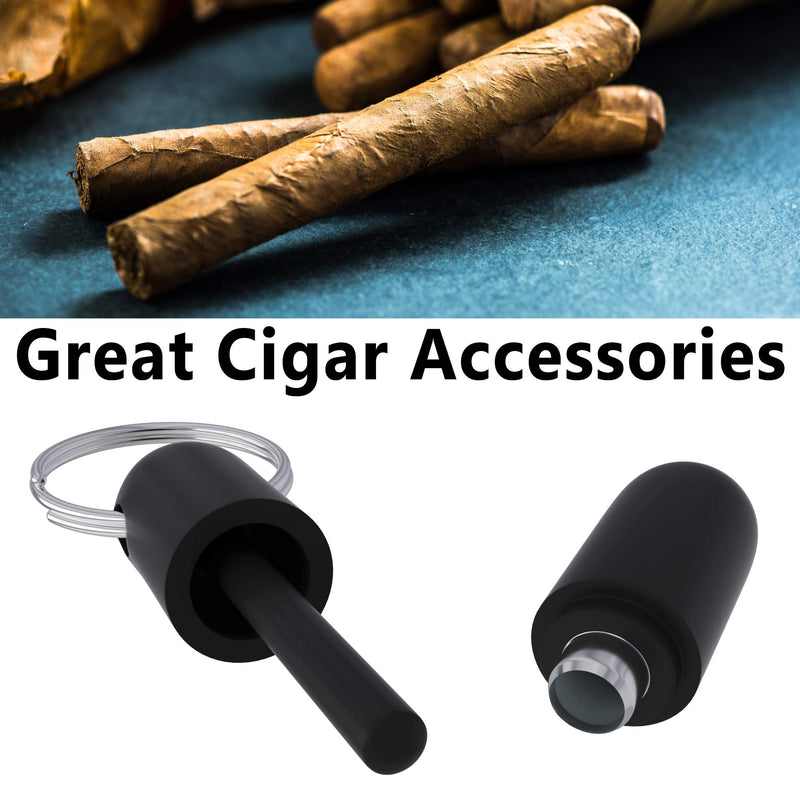[Australia] - Cigar Punch Set of 3 Cigar Accessories Bullet Style Plastic Keychain Punch with 8 mm Hole (White & Black & Blue) 3&color 