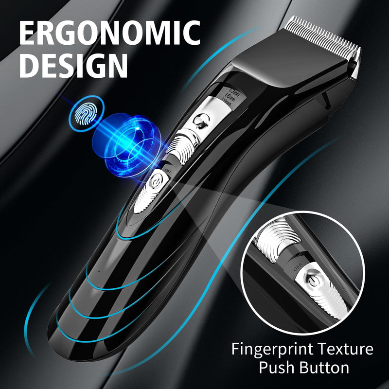 [Australia] - HAUSBELL Cordless Rechargeable Hair Clippers for Men, Women & Kids - Adjustable 4-Position Blade, Beard Trimmer, Professional Home Hair Cutting Kit with Travel Case, Barber Clippers 