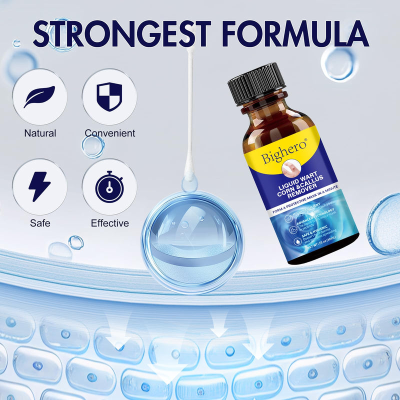 [Australia] - Bighero Wartss Corn Remover Maximum Strength Liquid with Salicylic Acid - Fast-Acting Wartsss Liquid Freeze Off Designed for Wartss, Plantar Wartss, Common Wartis, Flat Corn, Callus 
