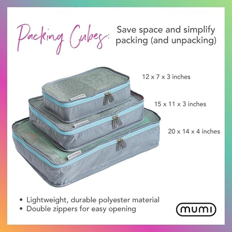 MUMI Piccolo Packing Bundle – Baby Travel Organizer Set of 6 | Packing Cubes & Toiletry Bags for Baby Essentials | Diaper Bag & Suitcase Organizer | New Parent Gift Set Blue