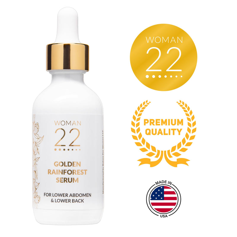 [Australia] - Period Pain Relief Serum | For Cramps, Bloating, PMS | All Natural | Soothing, Fast-Acting Relief for Menstrual Discomfort | No Hormones, Non-GMO Formula | Woman 22¬Æ Golden Rainforest Serum 2 oz 