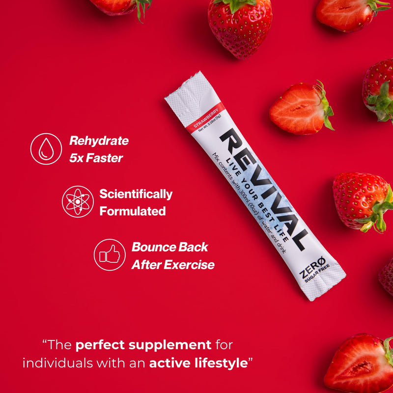 Revival Zero Rehydration Electrolytes Powder - Sugar Free Hydration Sachet Drink with Vitamins C, B1, B3, B5, B12-28 Pack Assorted Flavours 28 Servings (Pack of 1)