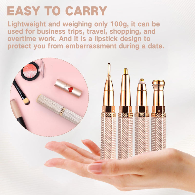 [Australia] - 4 in 1 Facial Electric Shaver for Women, Full Body Epilator Rechargeable Eyebrow Nose Bikini Hair Trimmer,Facial Shaver 