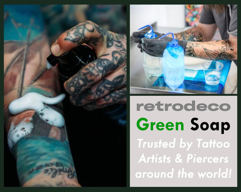 [Australia] - Ultra Concentrated 16.9oz Tincture of Green Tattoo Soap USP: Makes 1.3 Gallons of Green Soap with XL 16.9oz Squeeze Bottle 16.9 Ounces 