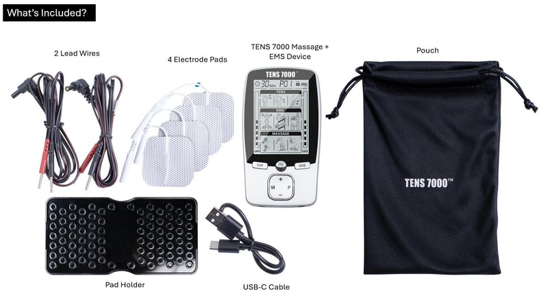 [Australia] - TENS 3-in-1 Combo Unit Muscle Stimulator, EMS Massager Machine for Shoulder, Neck, Sciatica and Back Pain Relief, Electronic Pulse Massage with 36 Customizable Programs and 4 Electrode Pads 