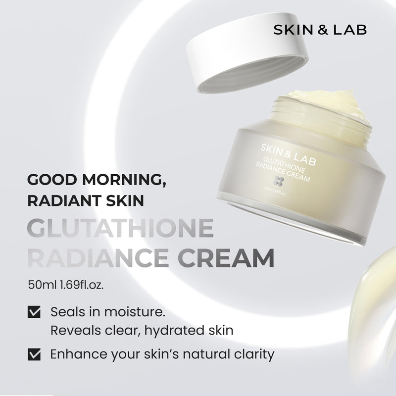 SKIN&LAB Glutathione Radiance Cream 1.69 fl oz | Cellfusome Glutathione 100,000ppm | Face Moisturizer for Dry and Sensitive Skin | Antioxidant and Brightening Care