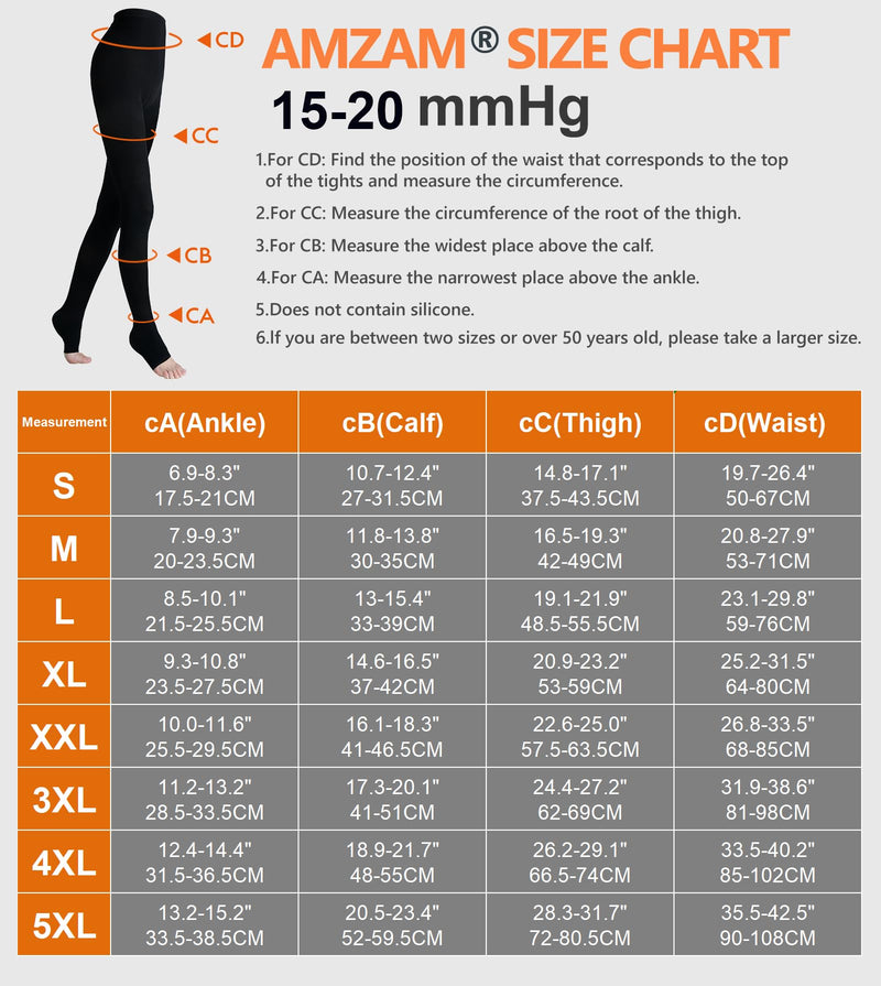 [Australia] - AMZAM® Medical Compression Pantyhose for Women Men, 20-30 mmHg Graduated Compression Tights, Opaque Toeless Compression Stockings Waist High Support Tights for Edema, Varicose Veins, DVT,Beige 3XL 3X-Large 20-30mmhg Open Toe Beige 
