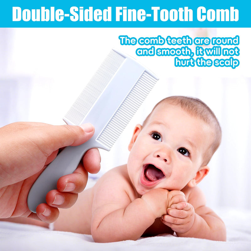 [Australia] - Cradle Cap Brush for Babies, 5Pcs Cradle Cap Treatment Set with Soft Bristle Brushes Silicone Scrubber Long Comb for Newborn Bathing Essentials Baby Brush and Comb Set (White) Long Handle Comb with Brush Set White 