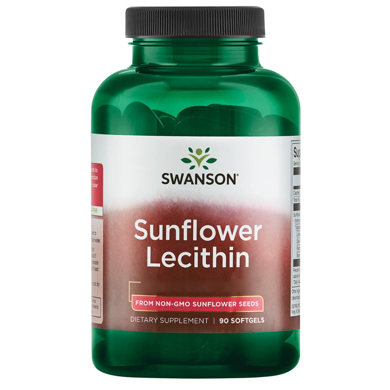 [Australia] - Swanson, Sunflower Lecithin, 1200mg, sunflower lecithin, high dosage, 90 soft capsules, laboratory tested, soy-free, gluten-free, non-GMO 