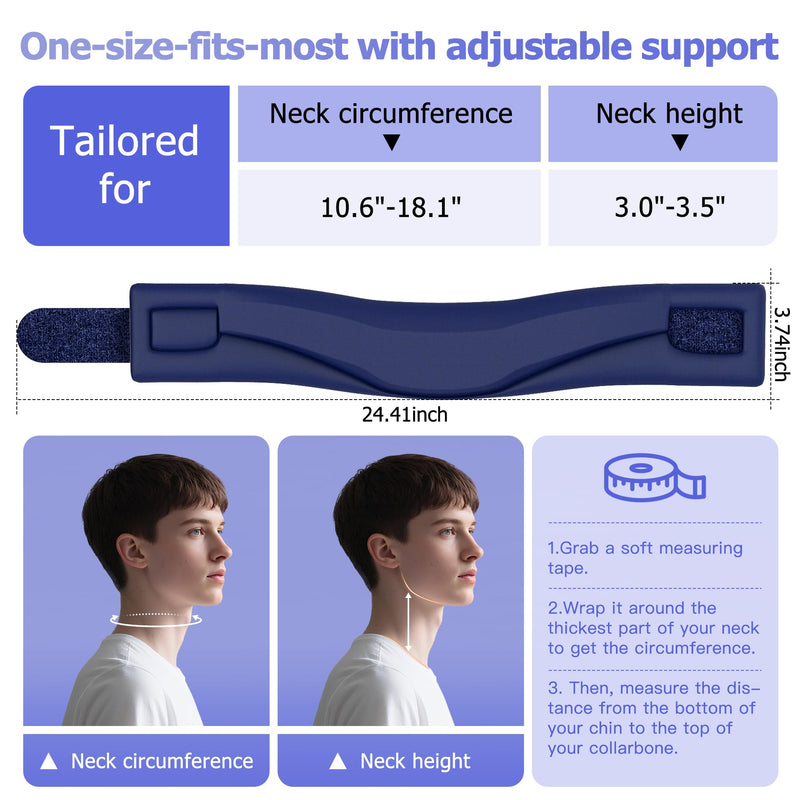 [Australia] - Ergonomic Neck Brace for Neck Pain Relief and Support, Soft Foam Cervical Collar for Sleeping, Aligns and Stabilizes Vertebrae, Relieves Cervical Spine Pressure, Suitable for Women & Men, Blue 